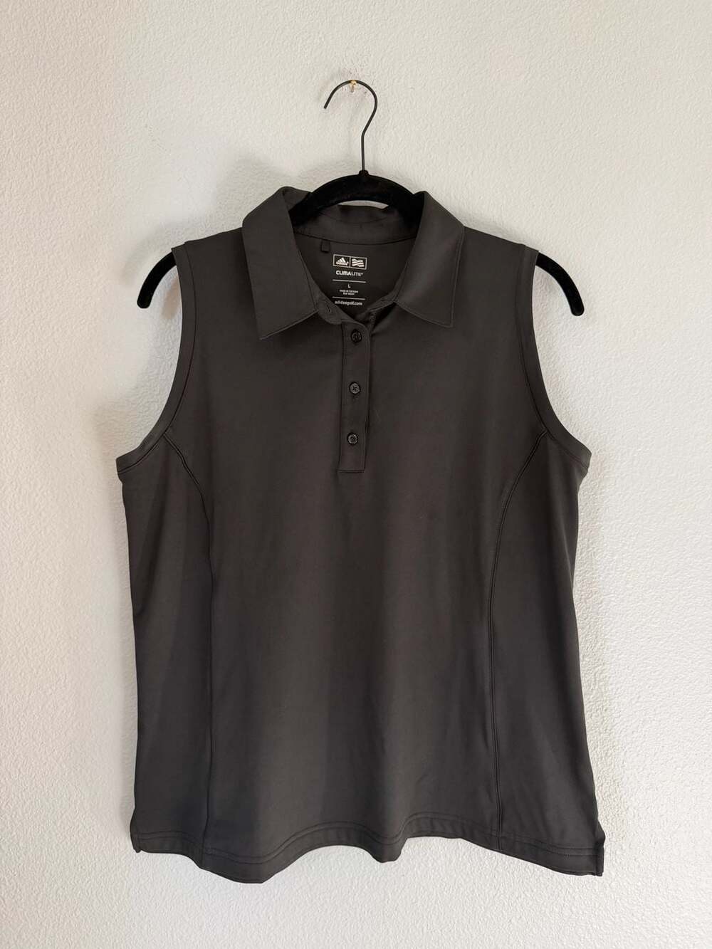Adidas Climalite Sleeveless Golf Polo Size L Black